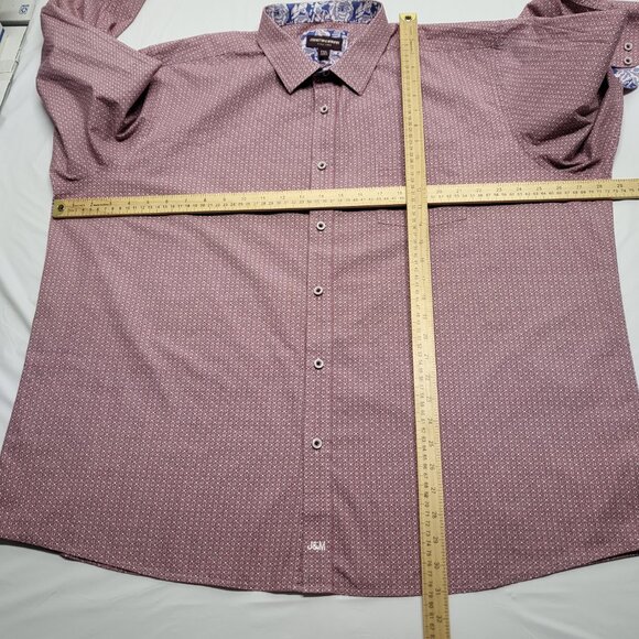 Johnston & Murphy Shirt Button Up Mens 3XL Flip Cuff Long Sleeve Geometric - Picture 12 of 15